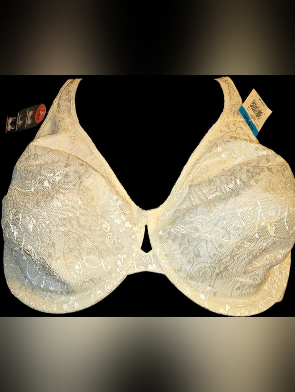 NWT Lilyette Lily Fit Ivory Jacquard Lace Minimizer Bra 40DDD Underwire LY0904